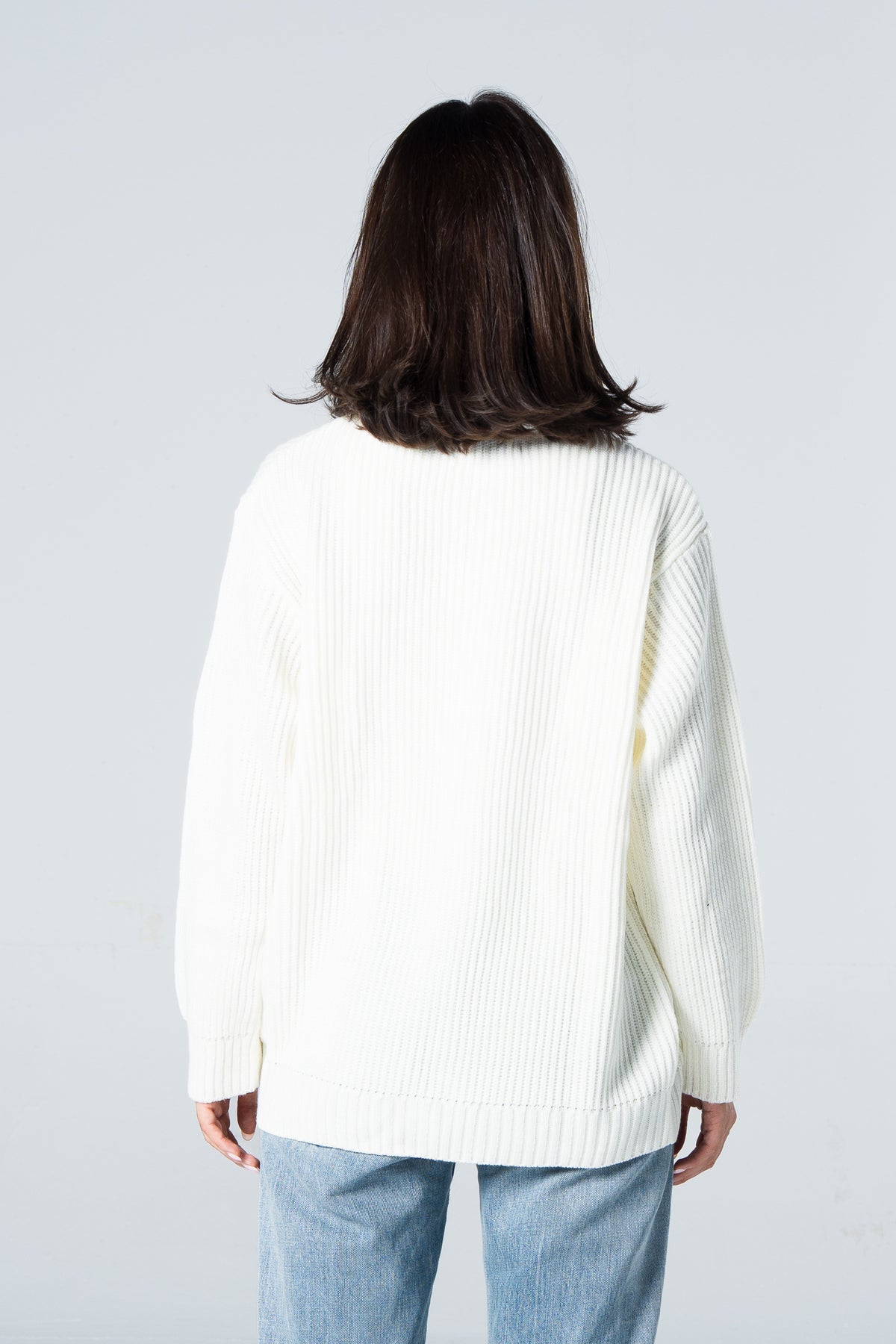 Blank Knitted Jacket - White - #women