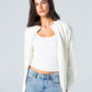 Blank Knitted Jacket - White - #women