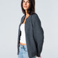 Blank Knitted Jacket - Grey - #women