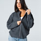 Blank Knitted Jacket - Grey - #women