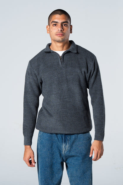 Blank Knitted Quarter Zip