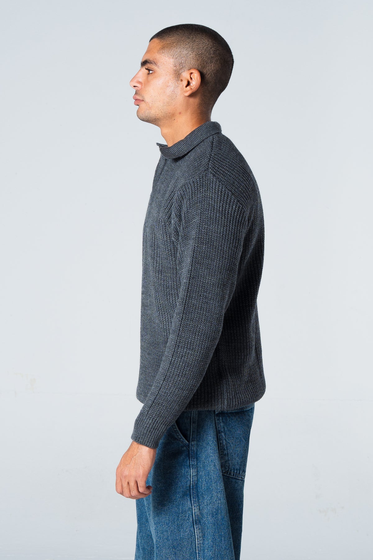 Blank Knitted Quarter Zip
