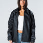 Blank Leather Jacket - Black - #women