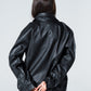 Blank Leather Jacket - Black - #women