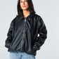 Blank Leather Jacket - Black - #women