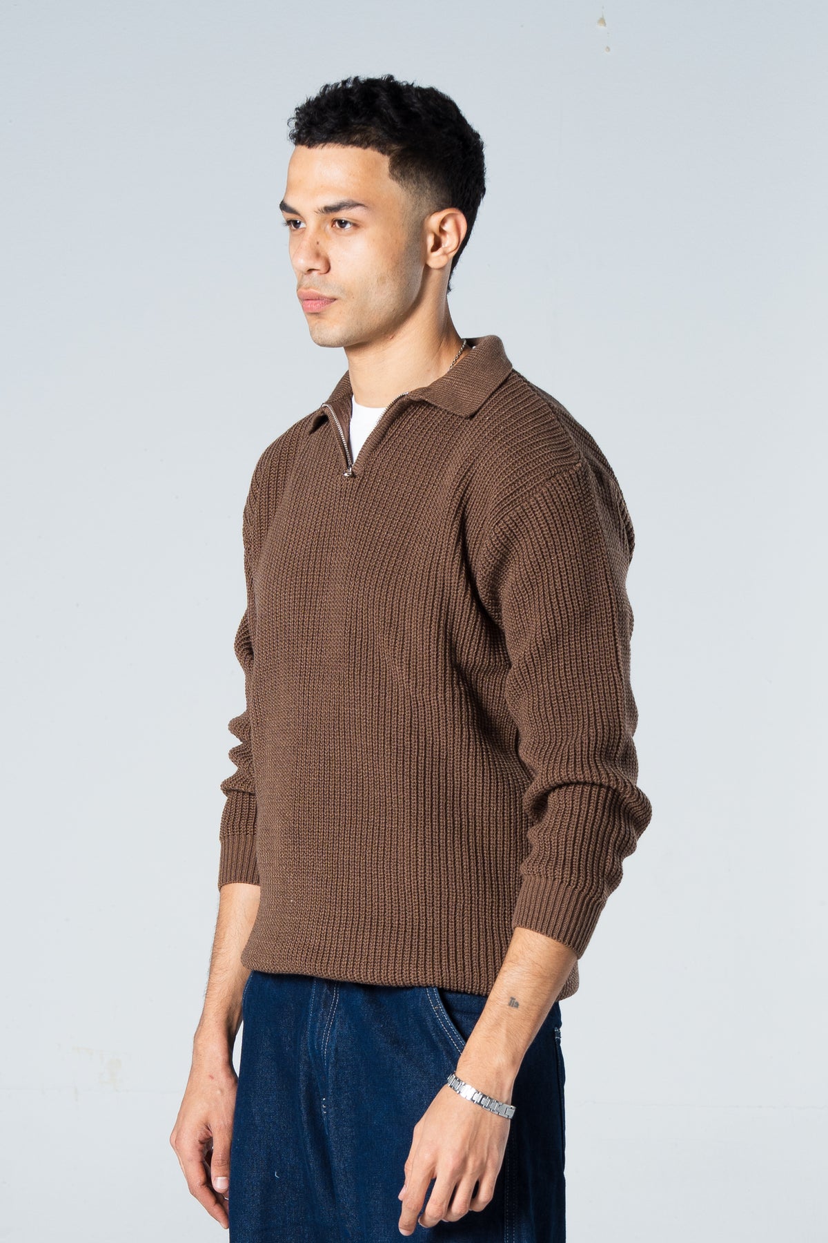 Blank Knitted Quarter Zip