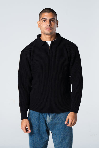 Blank Knitted Quarter Zip