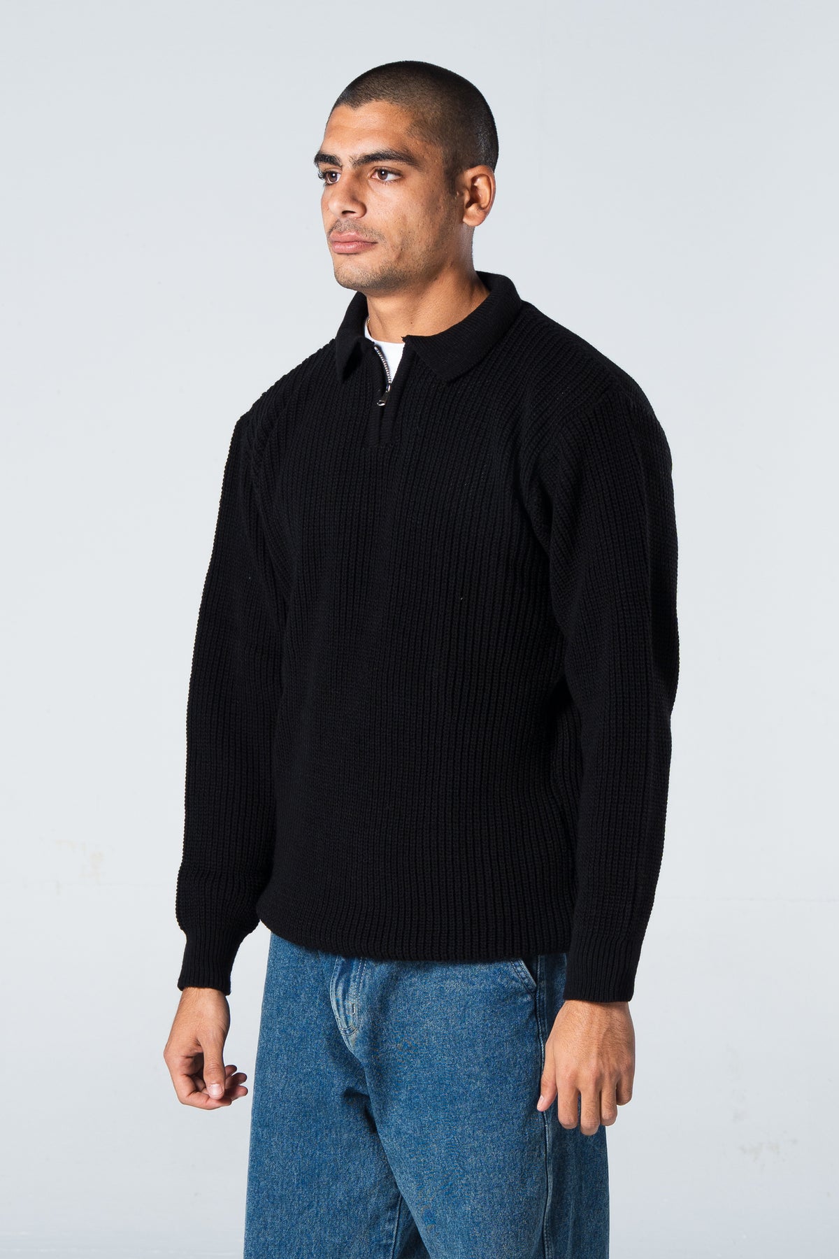 Blank Knitted Quarter Zip