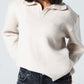 Blank Knitted Pullover - Beige - #women