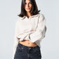 Blank Knitted Pullover - Beige - #women