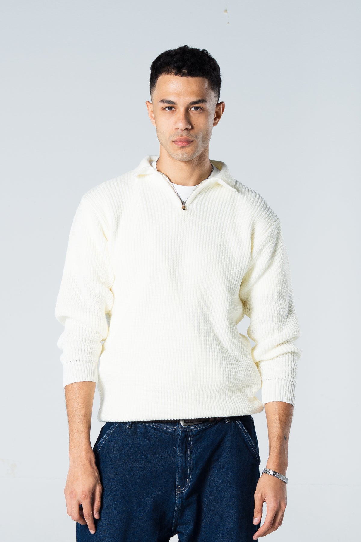 Blank Knitted Quarter Zip