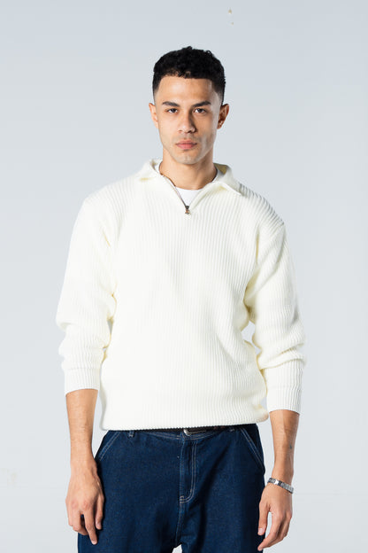 Blank Knitted Quarter Zip