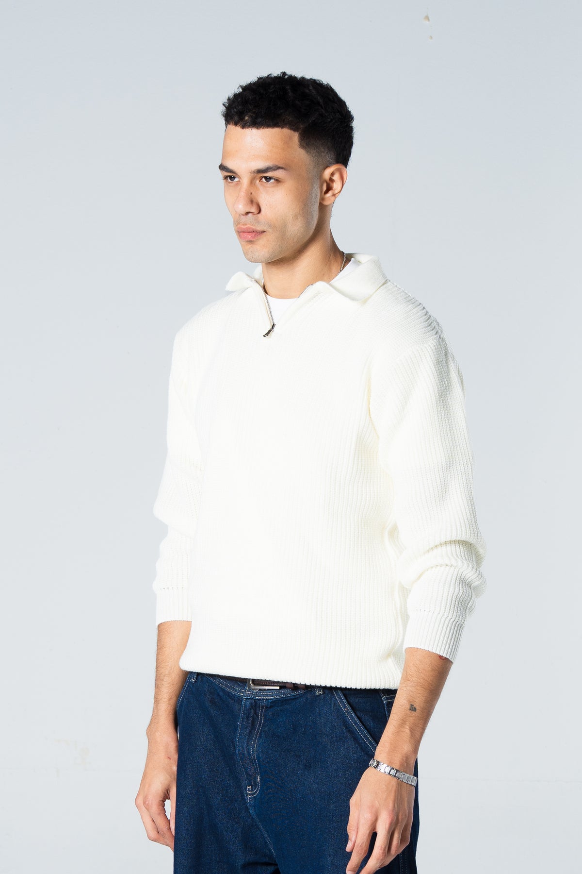 Blank Knitted Quarter Zip