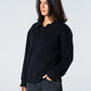 Blank Knitted Pullover - Black - #women