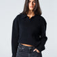Blank Knitted Pullover - Black - #women