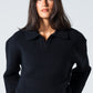 Blank Knitted Pullover - Black - #women