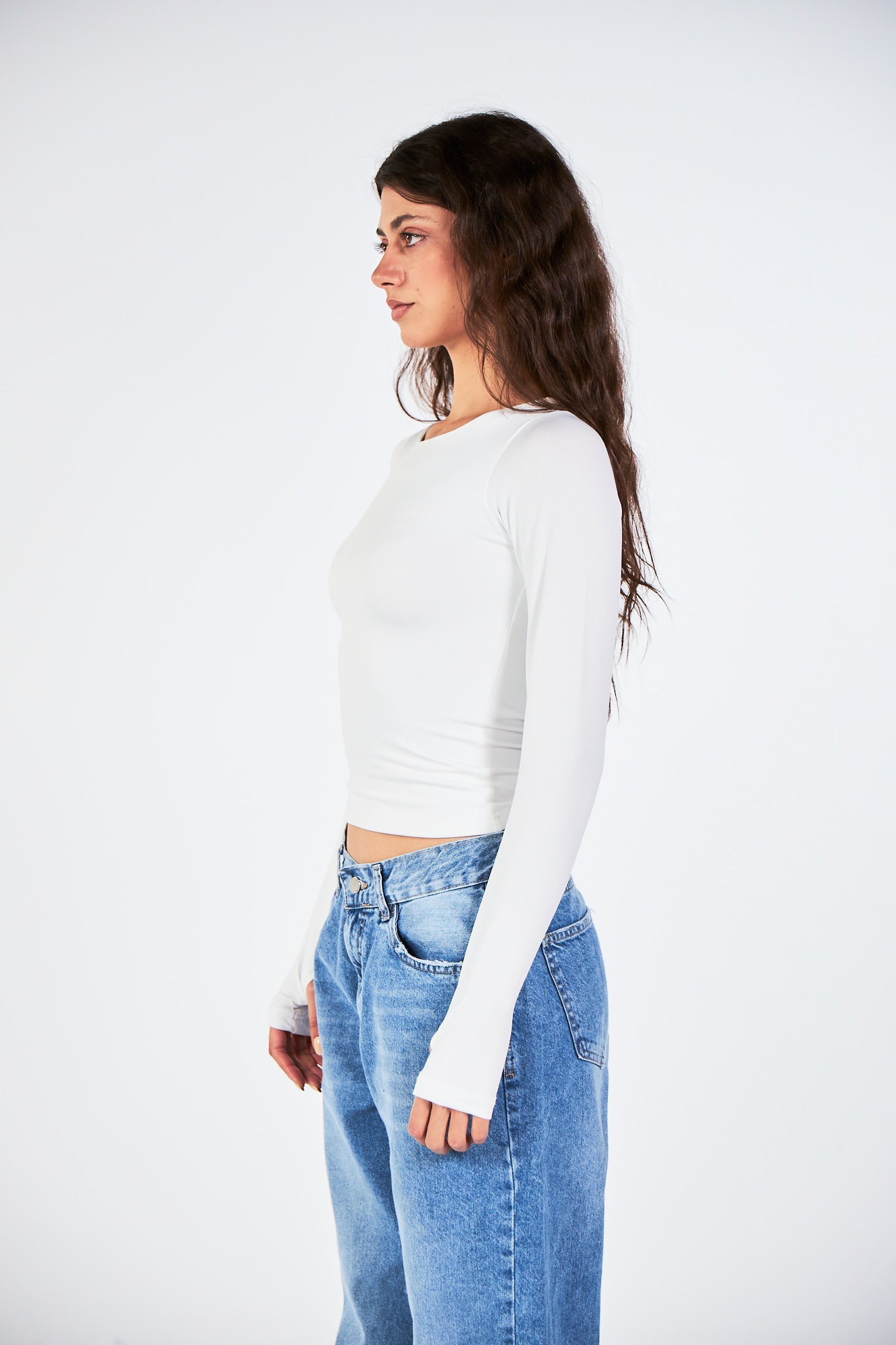 Blank Long Sleeve White Top