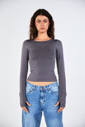 Blank Long Sleeve Grey Top