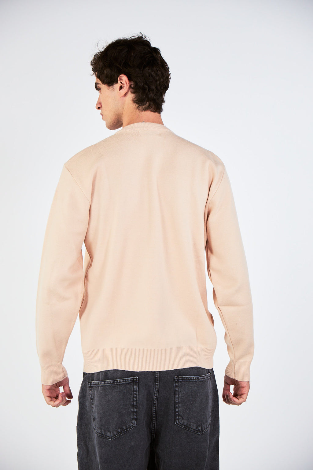Blank Beige Knitted Crewneck