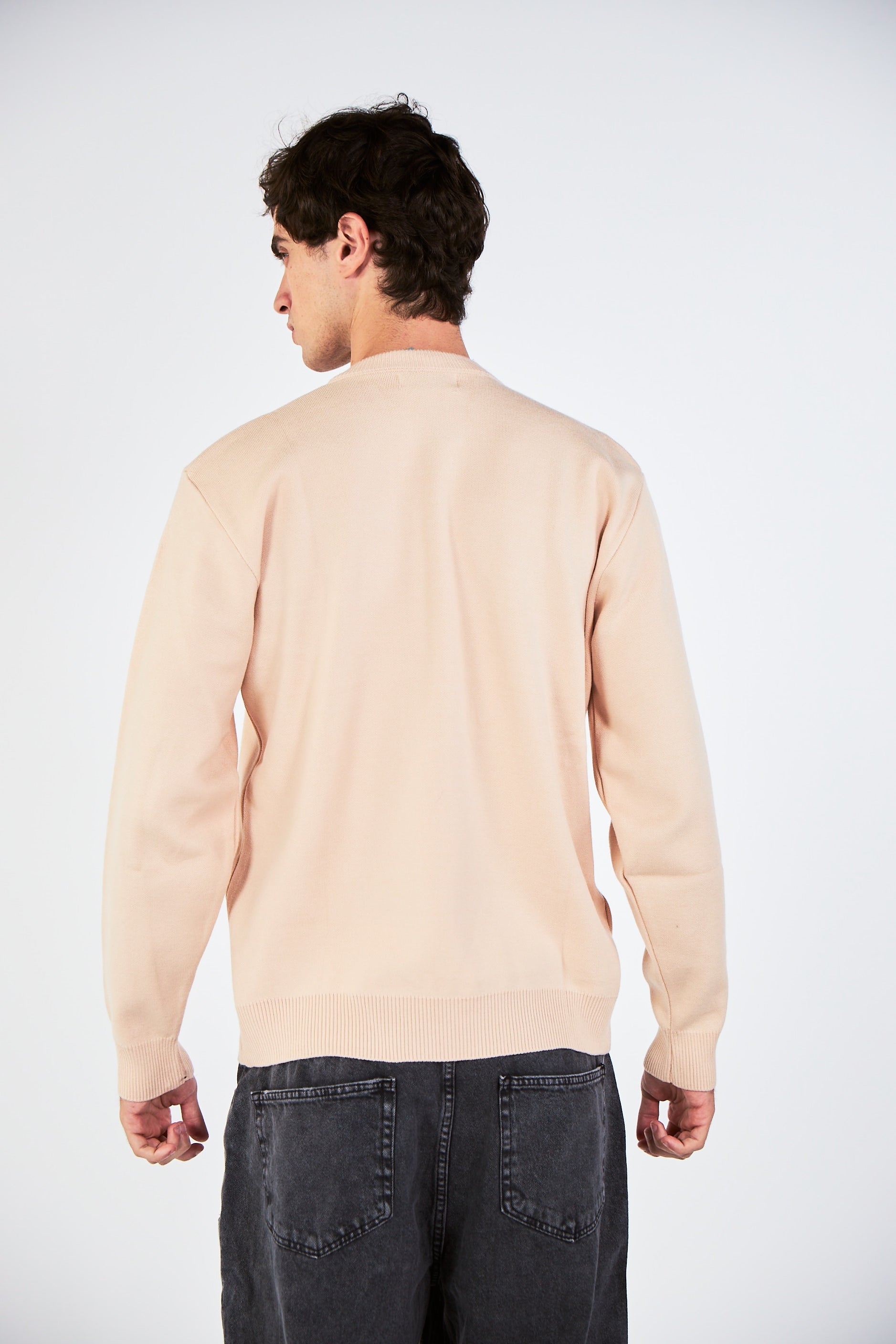 Blank Beige Knitted Crewneck