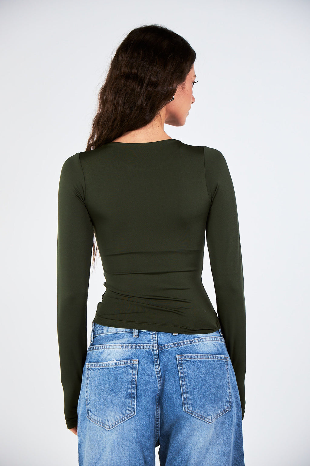 Blank Long Sleeve Olive Top