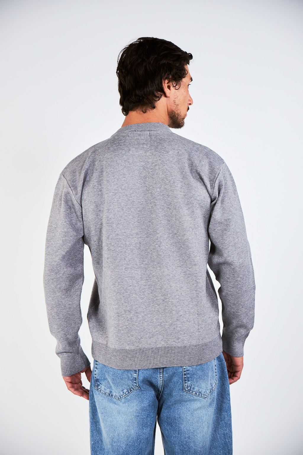 Blank Grey Knitted Crewneck