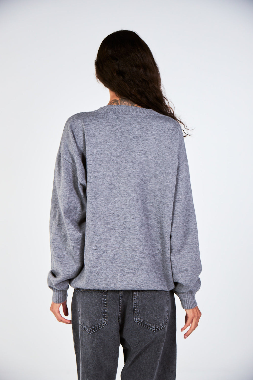 Blank Grey Knitted Cardigan