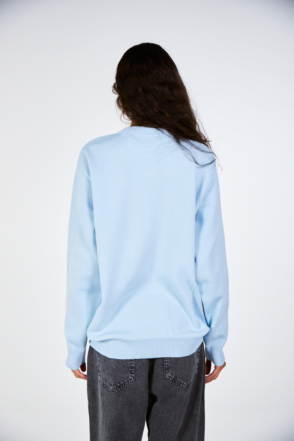 Blank Baby Blue Knitted Crewneck